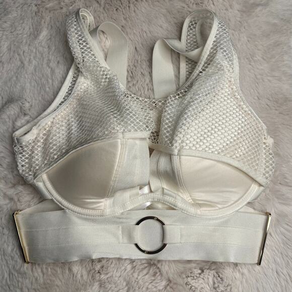 RARE🔥 Honey Birdette AXL🤍 White FULL 4 Piece Set 32DD, S, S Thong & Brief - Picture 3 of 16